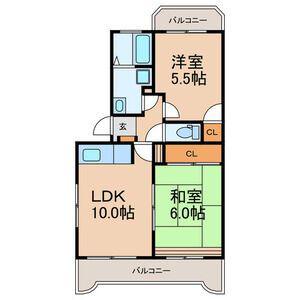ハイツおゆみ野II(2LDK/2階)の間取り写真