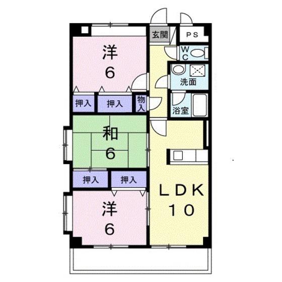 ボンヌール(1LDK/1階)の間取り写真
