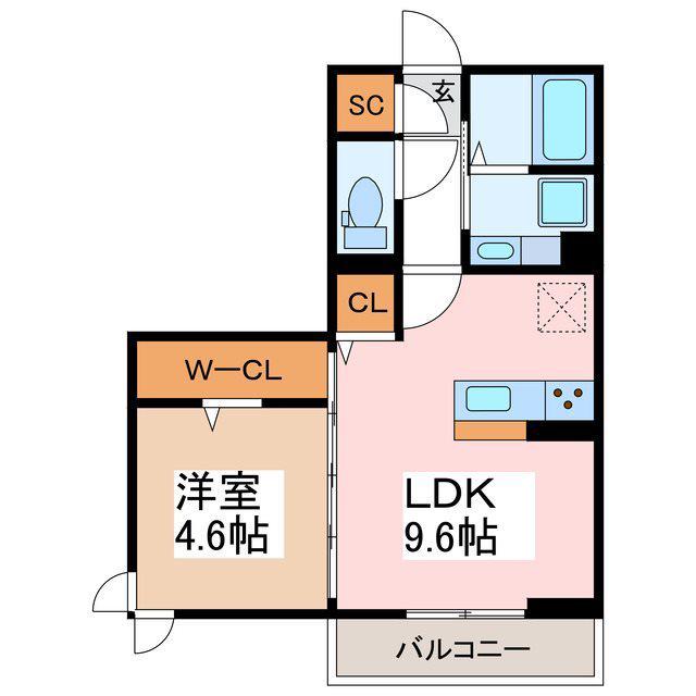 RELIFE(1LDK/2階)の間取り写真