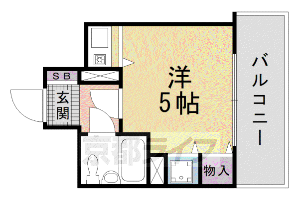 ライオンズマンション東洞院(ワンルーム/2階)の間取り写真