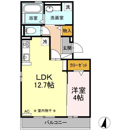 ＪＲ東海道本線 藤枝駅 徒歩22分 3階建 築7年(1LDK/3階)の間取り写真