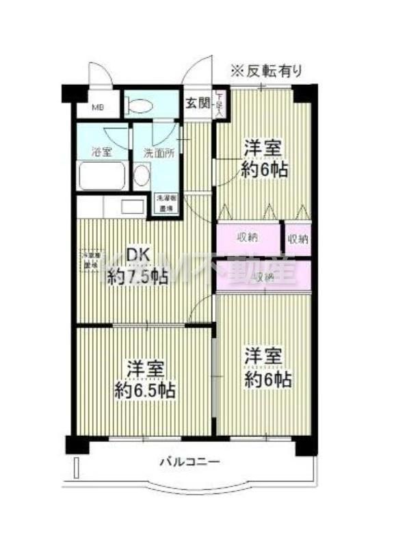 ブライトステージ南柏(2LDK/3階)の間取り写真