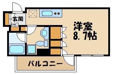 プリムヴェーレ(ワンルーム/3階)の間取り写真
