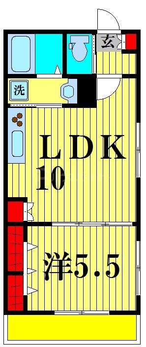 LARGO(1LDK/3階)の間取り写真