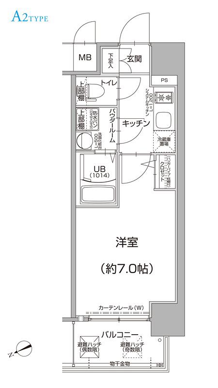 エスリード大阪梅田ウエスト(1K/7階)の間取り写真