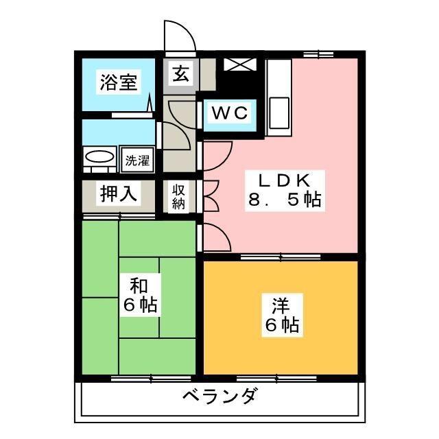 エバーウィン(2DK/2階)の間取り写真