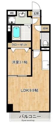 アンプルールベトンロッソ(1LDK/3階)の間取り写真