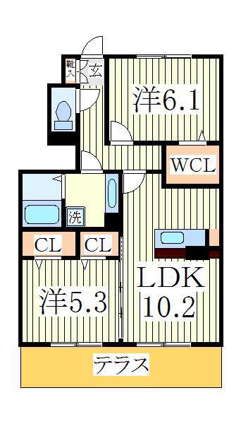 サン・フォレスト(2LDK/1階)の間取り写真