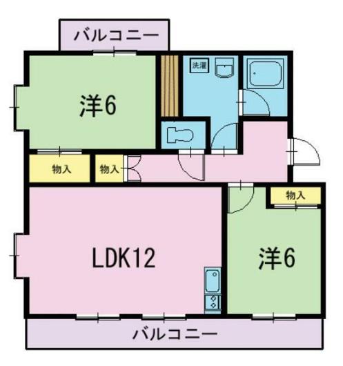 ドリーム雨坪(2LDK/1階)の間取り写真