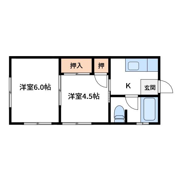 新井マンション(2K/2階)の間取り写真