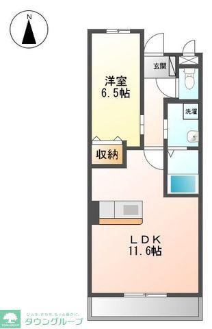 ウォーターミル九番館(1LDK/1階)の間取り写真