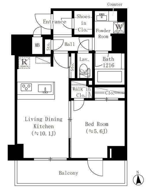 RESIDENCE 大鳥居(1LDK/5階)の間取り写真