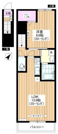 栄メゾン(1LDK/2階)の間取り写真