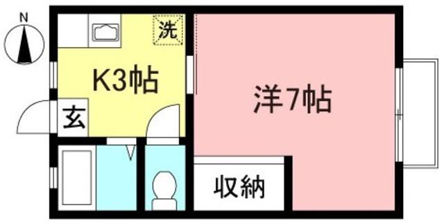ぷらあな(1K/1階)の間取り写真