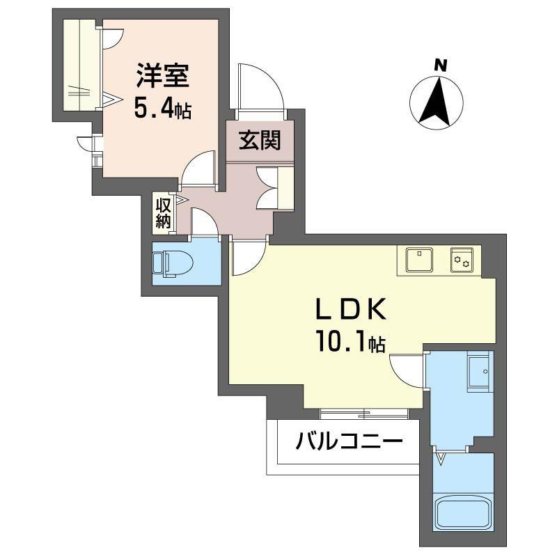 ティーケー幕張本郷(1LDK/2階)の間取り写真