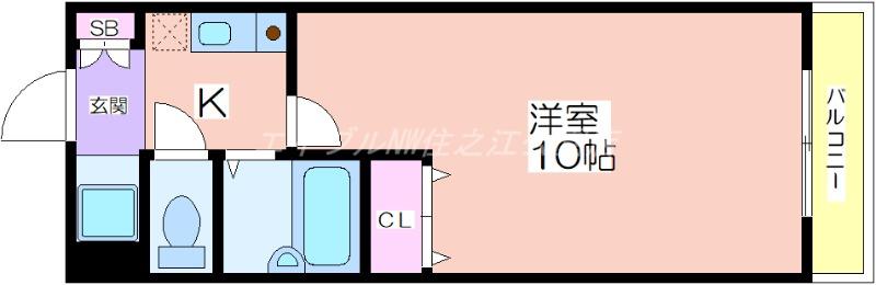 アンシャンブル(1K/2階)の間取り写真