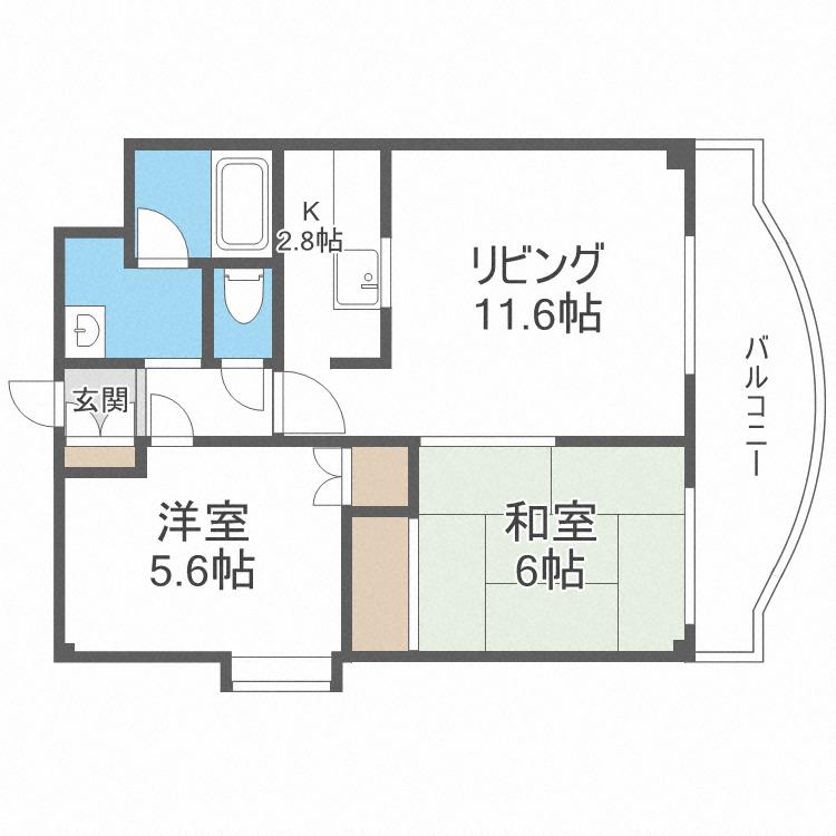 シティ76II(1LDK/5階)の間取り写真