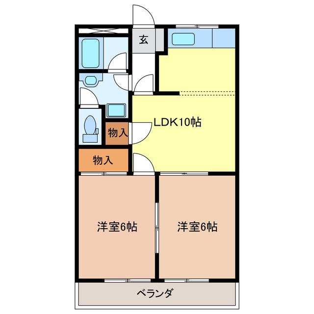 ハイツパークサイド(2LDK/1階)の間取り写真