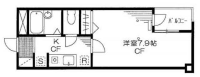 クレセント戸山(1K/3階)の間取り写真