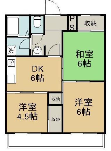 第2丸米ハイツ(3DK/2階)の間取り写真