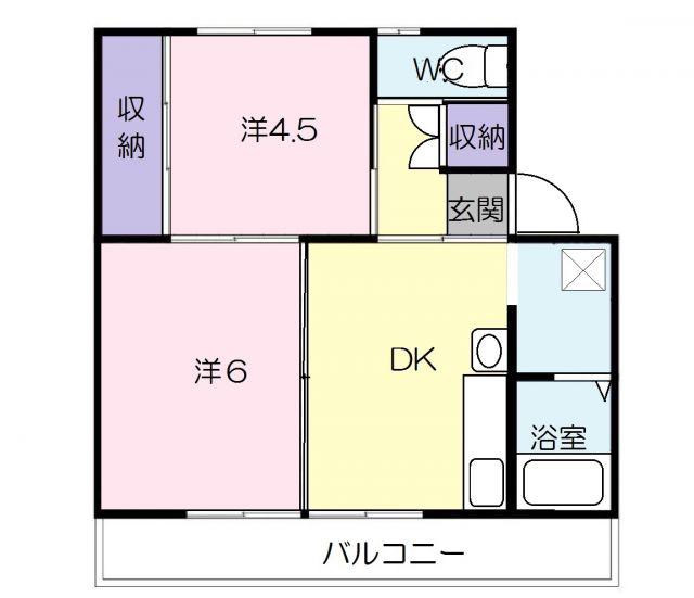 ヴィラナリー本郷2(2DK/4階)の間取り写真