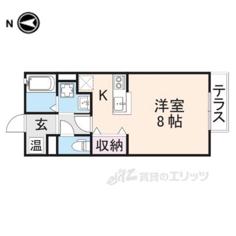 クレールコート・ツルギ(ワンルーム/1階)の間取り写真