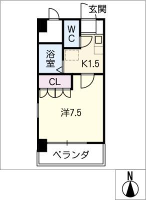 スライブ野並(1K/2階)の間取り写真