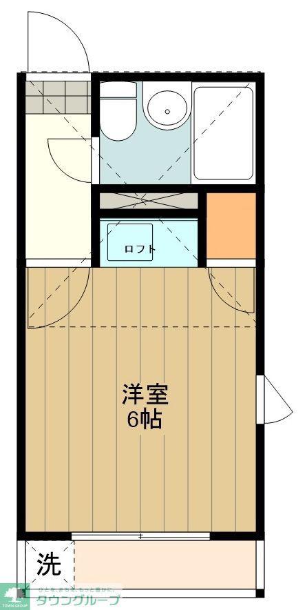 グリーンテラス(ワンルーム/1階)の間取り写真