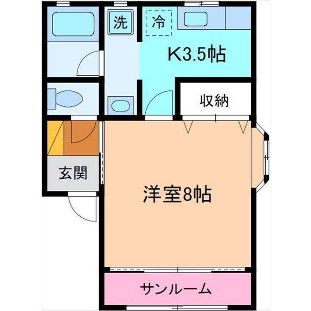 アビタシオンK(1K/1階)の間取り写真