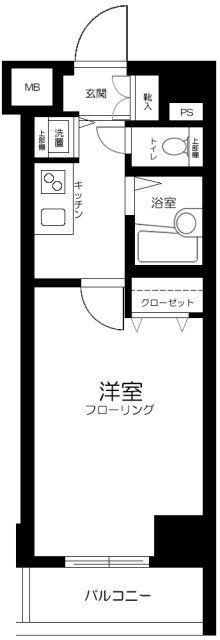 フェニックス武蔵関弐番館(1K/2階)の間取り写真