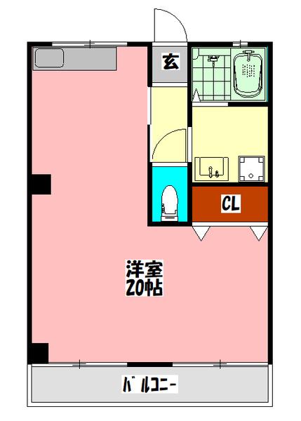 第7川辺ビル(ワンルーム/1階)の間取り写真