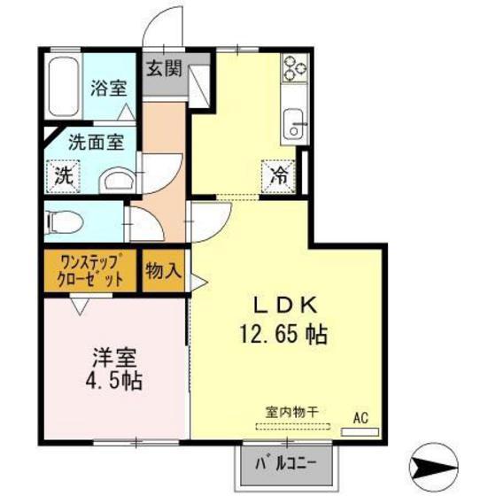 にゅうまごびれっじ(1LDK/2階)の間取り写真