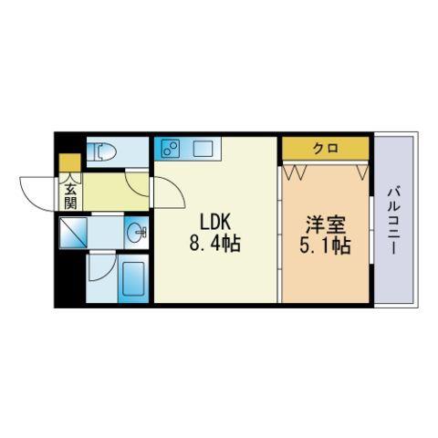 シャンクレール光町(1LDK/3階)の間取り写真