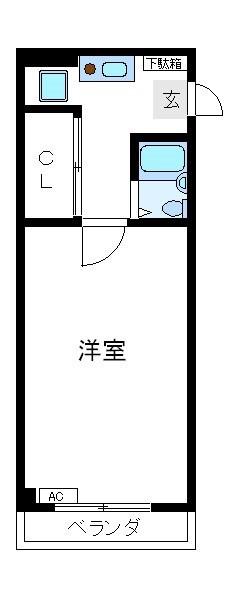 ハイツ浅間(1K/3階)の間取り写真