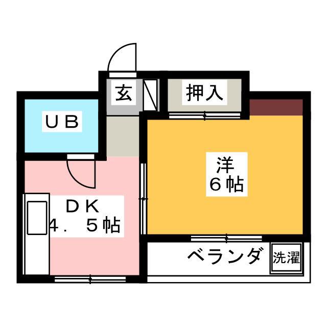 GLハイツ(1DK/3階)の間取り写真