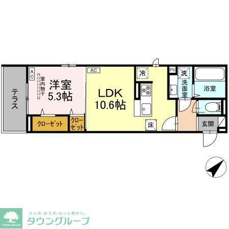D-ROOM宮千代1丁目PJ A棟(1LDK/1階)の間取り写真
