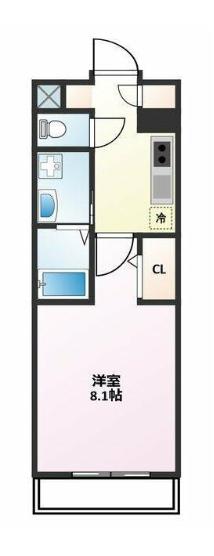 サンロレンツォK(1K/3階)の間取り写真