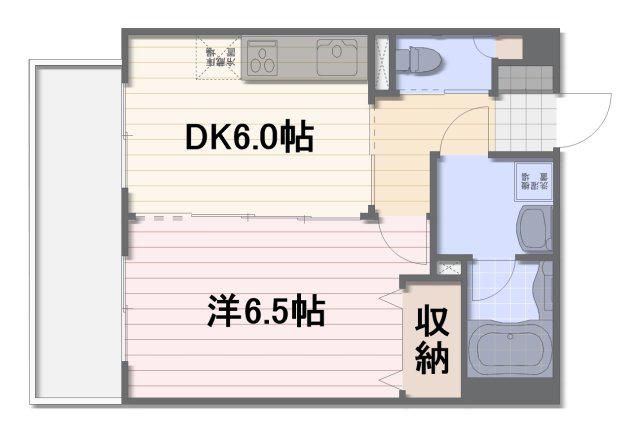 ミルキーウェイ2(1DK/5階)の間取り写真