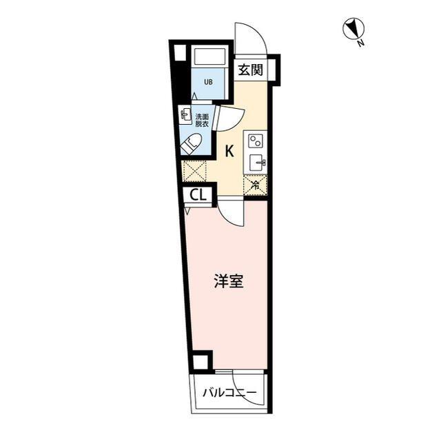 ヒルズ麦田町(1K/3階)の間取り写真