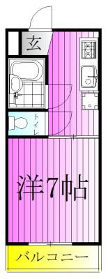 ハイム北綾瀬(1K/3階)の間取り写真