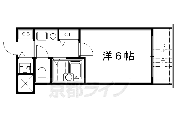 LEGAL京都河原町II(1K/7階)の間取り写真