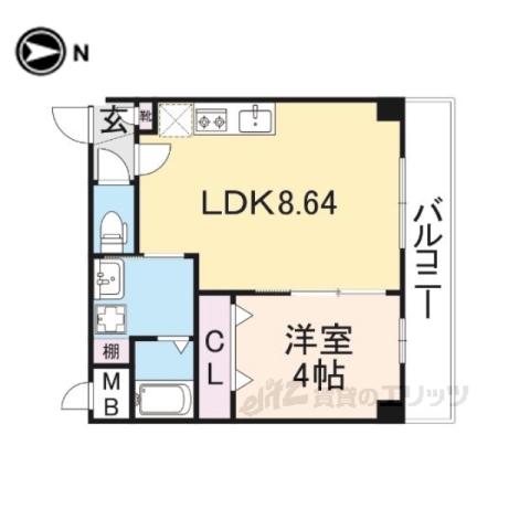 TERRAHANSHINAMAGASAK(1LDK/2階)の間取り写真