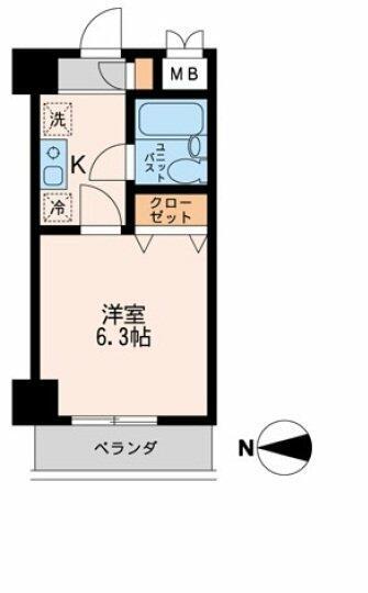 品川中延ステーションレジデンス(1K/10階)の間取り写真