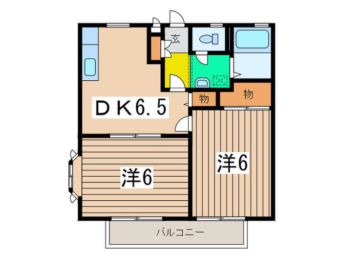 本郷ハイツF(2DK/2階)の間取り写真