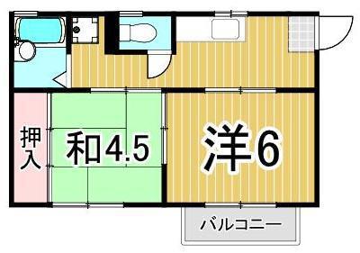 プリムローズヒルI(2K/2階)の間取り写真