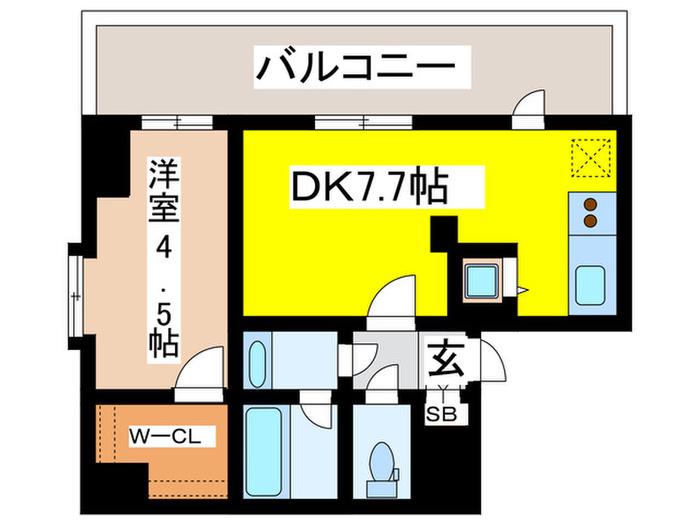ライオンズプラザ大森(1DK/8階)の間取り写真