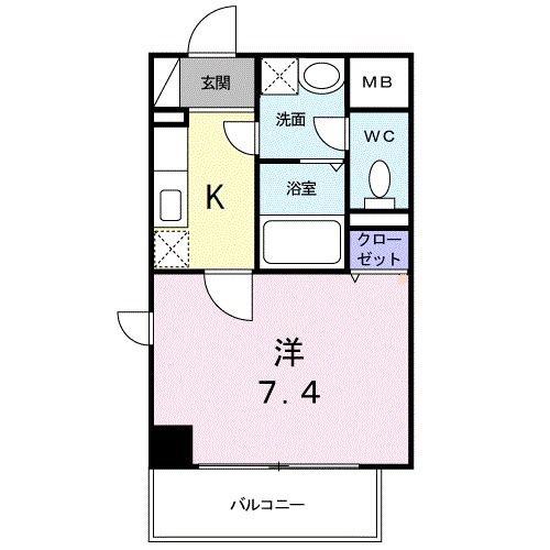 ウエン・伊東(1K/2階)の間取り写真