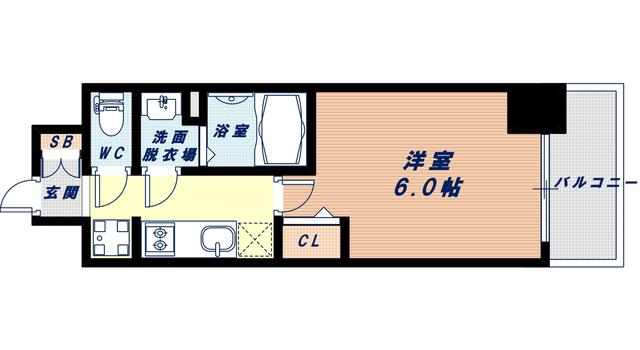 プレサンス江戸堀(1K/9階)の間取り写真