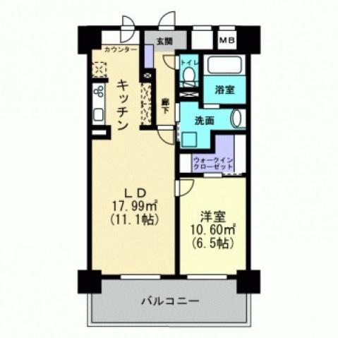 リッチ・クレールマンション(1LDK/4階)の間取り写真