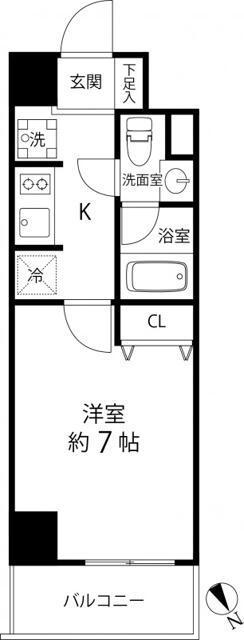 T′S GARDENセンター南(1K/10階)の間取り写真